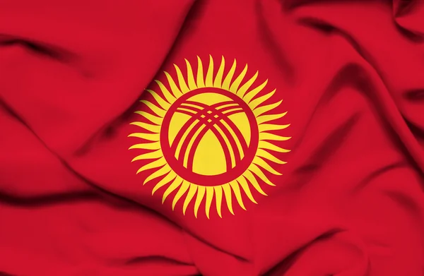 Kyrgyzstan waving flag — Stock Photo, Image