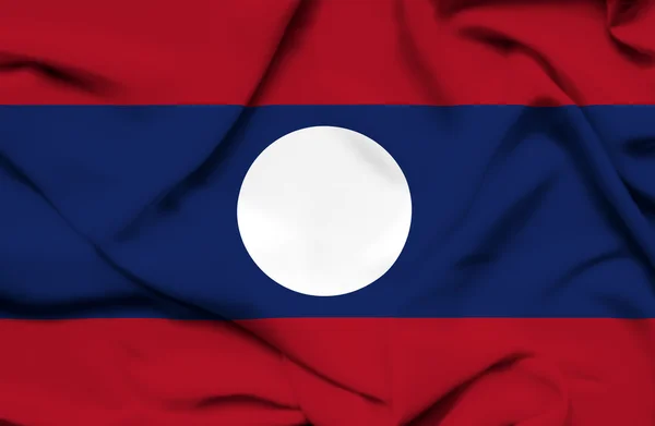 Laos waving flag — Stock Photo, Image