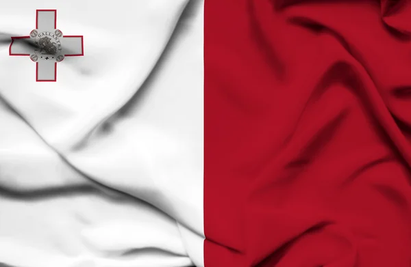 Macha flagą Malta — Zdjęcie stockowe