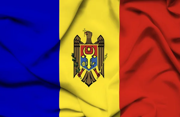 Wapperende vlag van Moldavië — Stockfoto