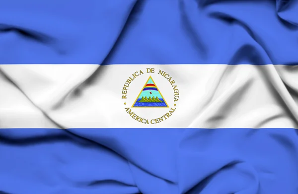 Nicarágua acenando bandeira — Fotografia de Stock