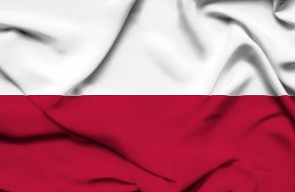 波兰挥动国旗 — 图库照片