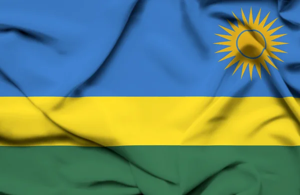 Ruanda schwenkt Flagge — Stockfoto