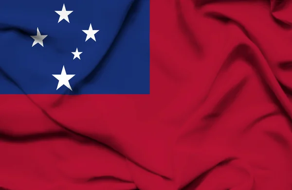Samoa schwenkt Flagge — Stockfoto