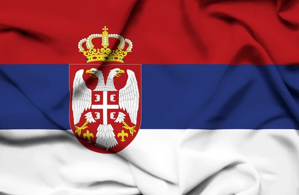 Serbia waving flag — Stock Photo, Image