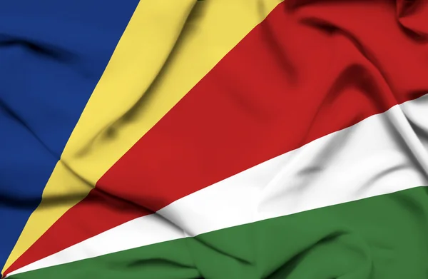 Seychellen schwenken Flagge — Stockfoto