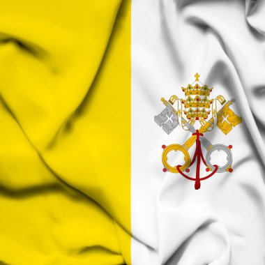 Vatikan bayrağı sallayarak