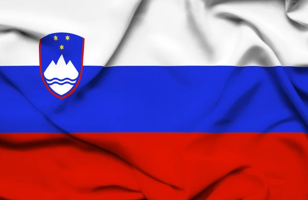 Словенія розмахував прапором — стокове фото