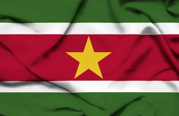 Suriname acenando bandeira — Fotografia de Stock