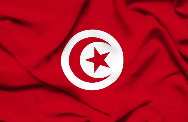 Tunisia sventola bandiera — Foto Stock