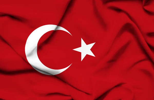 Türkiye dalgalanan bayrak — Stok fotoğraf
