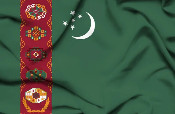 Turkmenistan waving flag — Stock Photo, Image