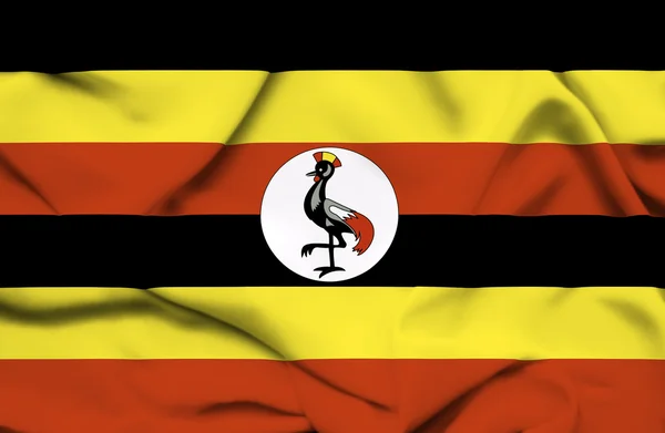 Uganda ondeando bandera —  Fotos de Stock