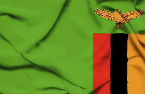Zambia waving flag — Stock Photo, Image