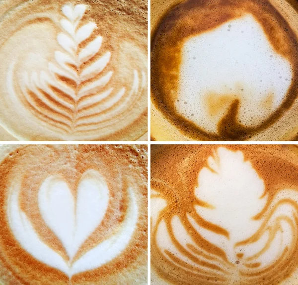 Espresso coffee foam backgrounds collage