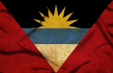 Antigua ve barbuda dalgalanan bayrak