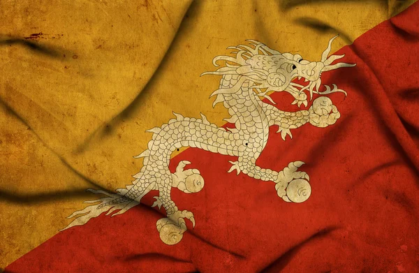 Bandiera sventolante del Bhutan — Foto Stock