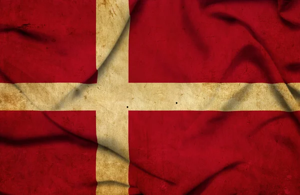 Wapperende vlag van Denemarken — Stockfoto