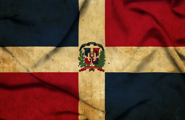 Dominikanische Republik schwenkt Flagge — Stockfoto