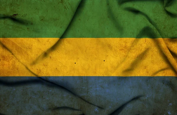 Gabon viftande flagga — Stockfoto