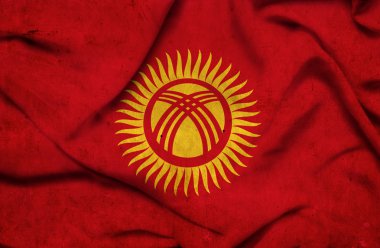 Kırgızistan dalgalanan bayrak