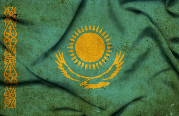 Kasachstan schwenkt Flagge — Stockfoto