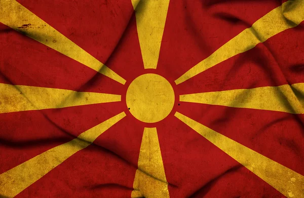 Macédoine agitant le drapeau — Photo