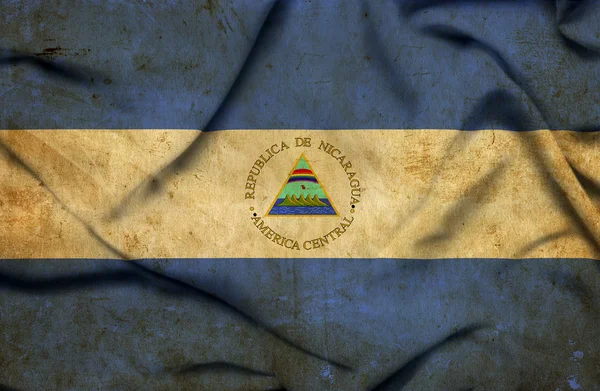 Nicaragua integetett zászló — Stock Fotó