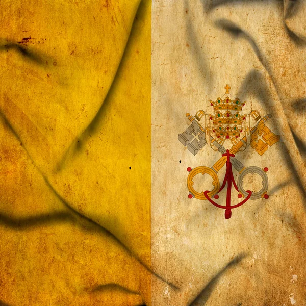 Vatikan bayrağı sallayarak — Stok fotoğraf