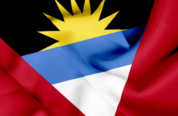 Antigua y Barbuda ondeando bandera — Foto de Stock