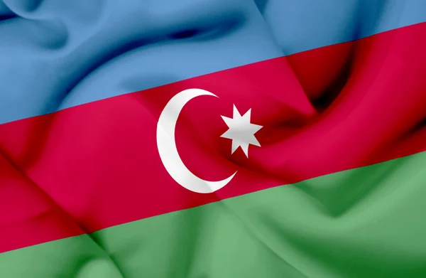 Azerbaycan dalgalanan bayrak — Stok fotoğraf