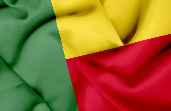 Benin schwenkt Flagge — Stockfoto