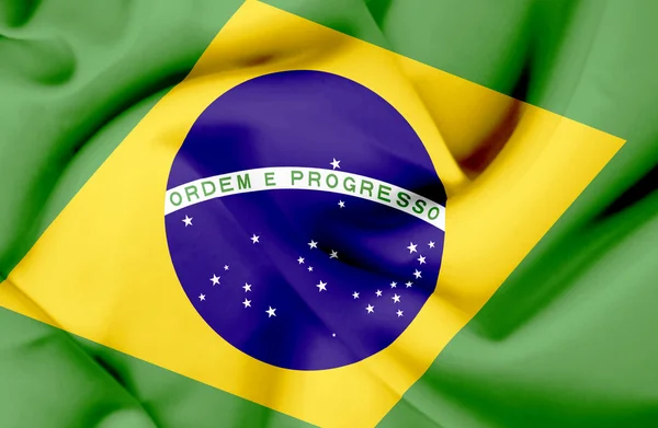 Brasilien viftande flagga — Stockfoto