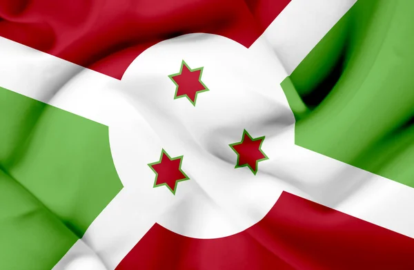 Burundi sventola bandiera — Foto Stock