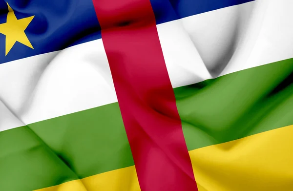 Centraal-Afrikaanse Republiek zwaaiende vlag — Stockfoto