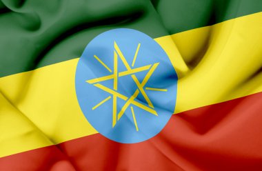Etiyopya dalgalanan bayrak