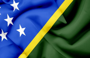 Solomon Adaları bayrağı sallayarak