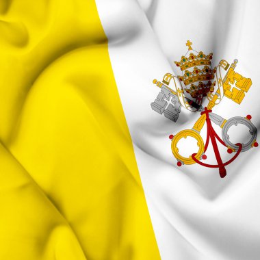 Vatikan bayrağı sallayarak