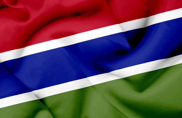 Gambia viftande flagga — Stockfoto