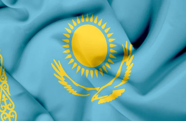 Kazakhstan waving flag — Stock Photo, Image