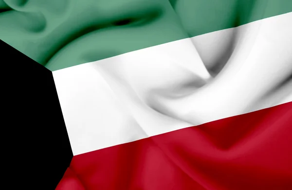 Kuveyt dalgalanan bayrak — Stok fotoğraf