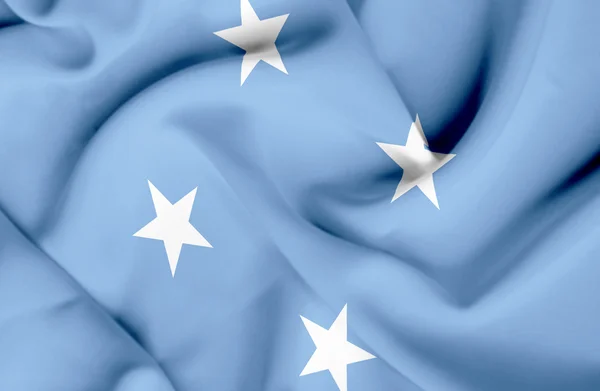 Mikronezya dalgalanan bayrak — Stok fotoğraf