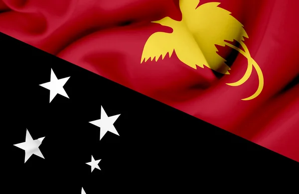 Papua New Guinea waving flag — Stock Photo, Image