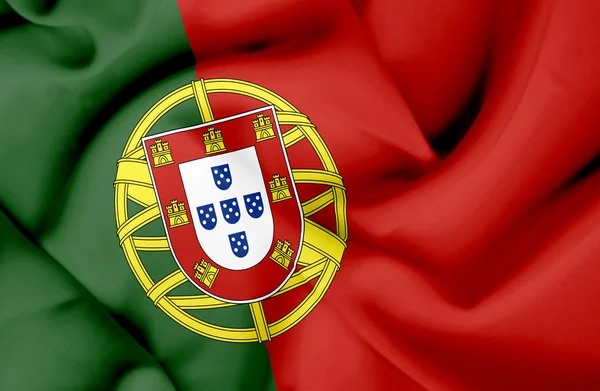 Portugalia macha flagą — Zdjęcie stockowe
