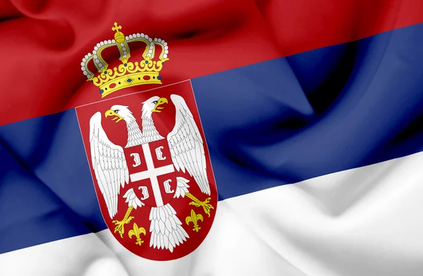 Serbia waving flag — Stock Photo, Image