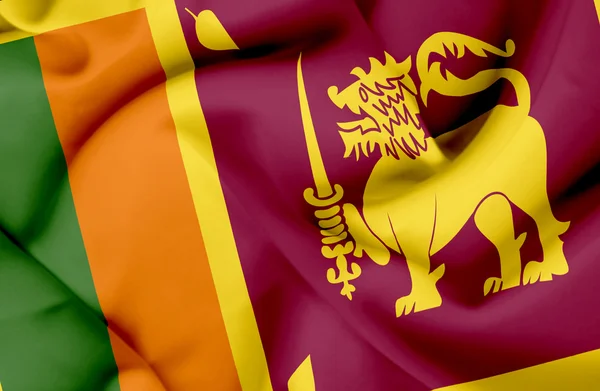 斯里兰卡挥动国旗 — 图库照片