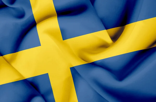 Schweden schwenken Flagge — Stockfoto