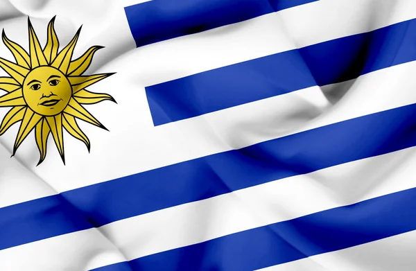 Uruguay ondeando bandera — Foto de Stock
