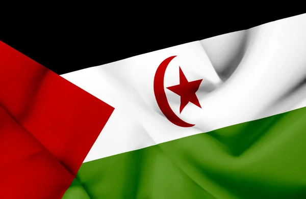 Západní sahara vlající vlajka — Stock fotografie