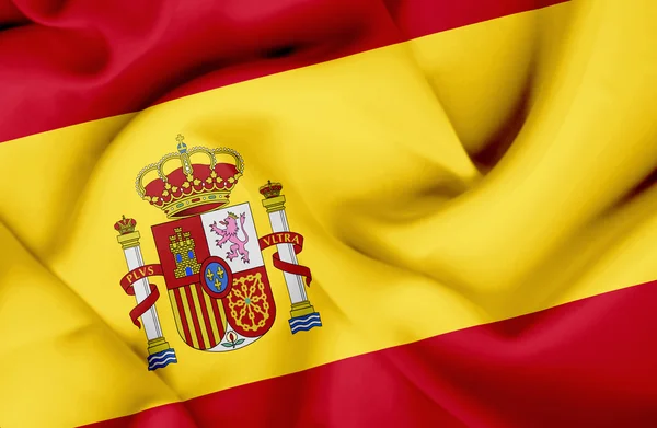 Spanien schwenkt Flagge — Stockfoto